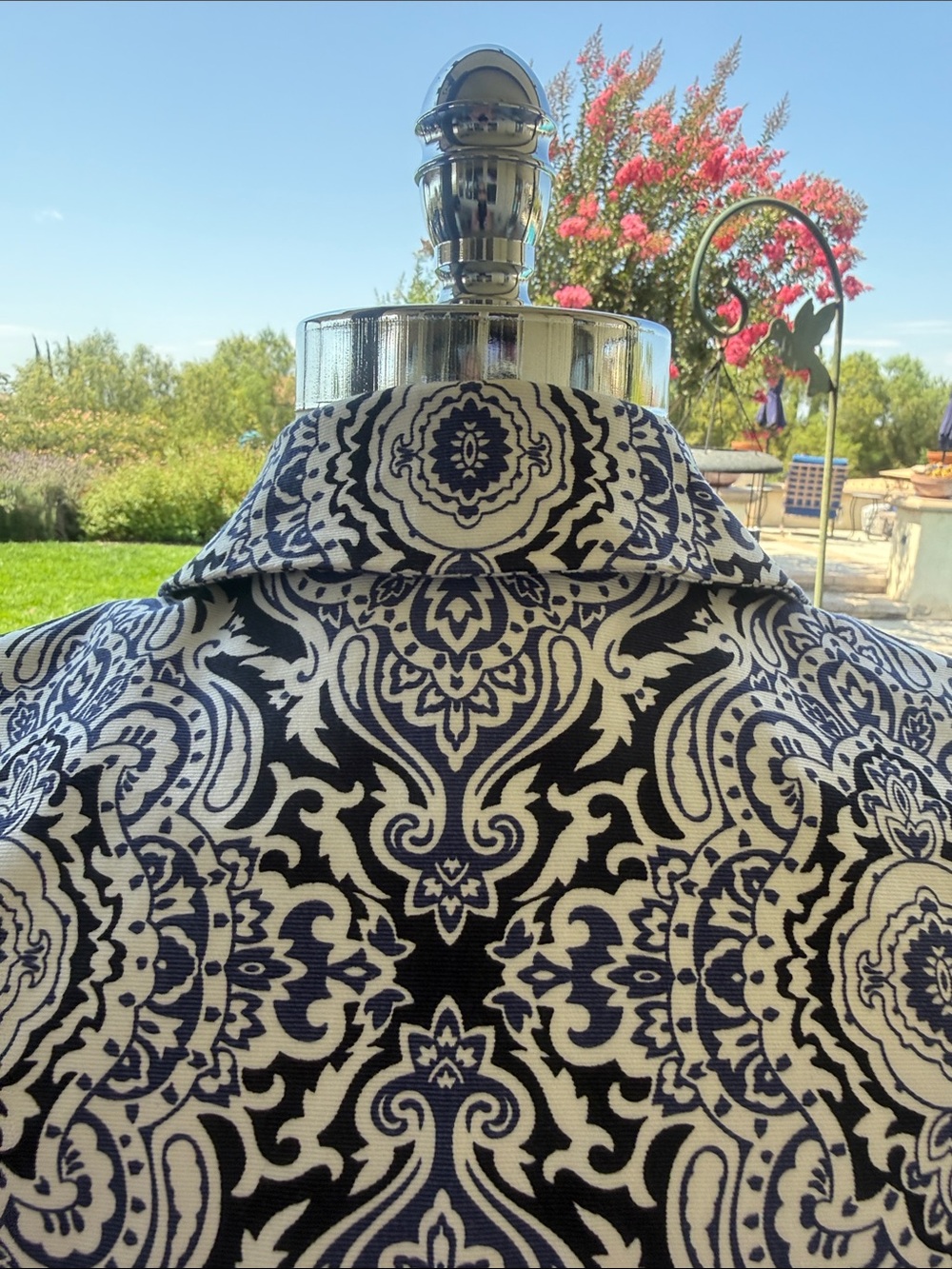 JONES NEW YORK Signature Blue White Paisley Lined Button Jacket 3/4 Sleeve 16